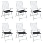 vidaXL Coussins de chaise de jardin 6 Pièces noir 50x50x3 cm tissu oxford