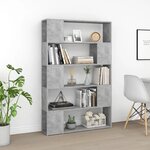 vidaXL Bibliothèque de séparation Gris béton 100x24x155 cm Aggloméré