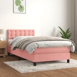 vidaXL Lit à sommier tapissier avec matelas Rose 100x200 cm Velours