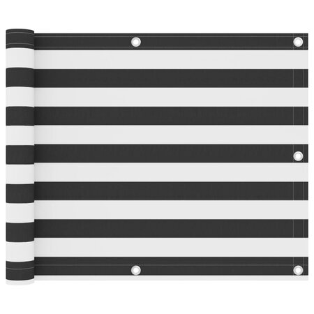 vidaXL Écran de balcon Anthracite et blanc 75x300 cm Tissu Oxford