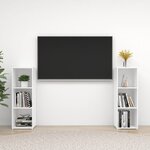 vidaXL Meubles TV 2 Pièces Blanc brillant 107x35x37 cm Aggloméré