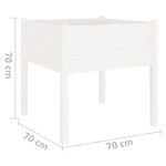 vidaXL Jardinière d'extérieur Blanc 70x70x70 cm Bois de pin massif