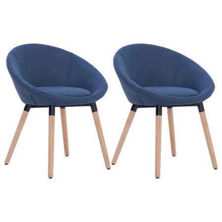 vidaXL Chaises à manger lot de 2 bleu tissu