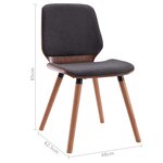 vidaXL Chaises à manger lot de 6 gris tissu