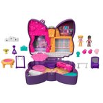 Polly pocket - coffret scene pailletee - poupée mini-univers