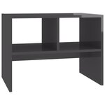 vidaXL Table d'appoint Gris brillant 60x40x45 cm Aggloméré