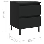 vidaXL Table de chevet Noir 40x35x50 cm Aggloméré