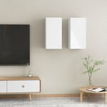 vidaXL Meubles TV 2 Pièces Blanc brillant 30 5x30x60 cm Aggloméré