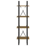 vidaXL Bibliothèque à 4 niveaux Marron 40x30x140 cm Bois de pin massif