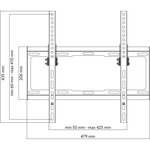 ONE FOR ALL WM2421 - Support mural avec réglage d'inclinaison de 15° pour TV de 32 a 55 (81 a 140cm) - Noir