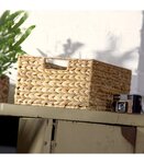 Panier en jacinthe d'eau armature métal - hauteur 17 cm