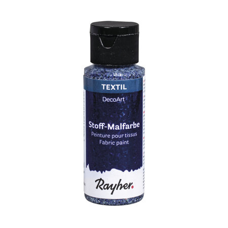 Peinture pour tissus Extrême Paillettes  bleu nuit  flacon 59ml