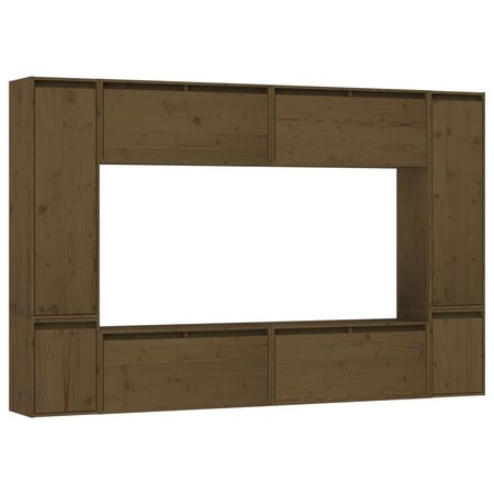 vidaXL Meubles TV 8 Pièces Marron miel Bois massif de pin