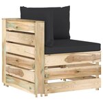 vidaXL Salon de jardin 9 Pièces avec coussins Bois imprégné de vert