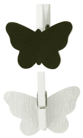 Pinces ardoise papillon blanc 4 2 x 2 cm 6 pièces