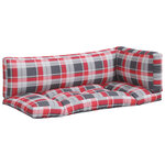 vidaXL Coussins de palette 3 Pièces motif à carreaux rouge tissu