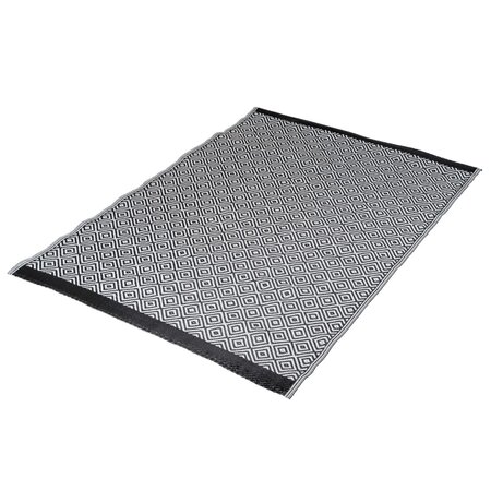 Bo-Camp Tapis d'extérieur Chill mat Beach 1 8x1 2 m Noir et blanc