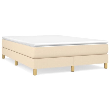 vidaXL Sommier à ressorts de lit Crème 140x190 cm Tissu