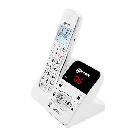GEEMARC Téléphone grosses touches sénior amplifié numérique sans fil AMPLIDECT 295 - Avec répondeur intégré