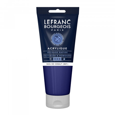 Peinture acrylique en tube - bleu de cobalt - 200ml - lefranc & bourgeois