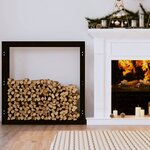 vidaXL Support pour bois de chauffage Noir 100x25x100 cm Bois de pin