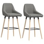vidaXL Tabourets de bar lot de 2 gris clair tissu