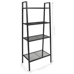 vidaXL Bibliothèque échelle 4 niveaux Métal Noir