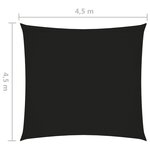 vidaXL Voile de parasol Tissu Oxford carré 4 5x4 5 m Noir
