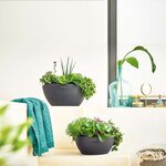 LECHUZA Jardinière CUBETO Color 40 ALL-IN-ONE Noir graphite 13842