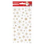 Stickers mousse 3D - Flocons à paillettes dorées