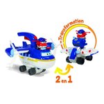 Super wings  avion jouet police patroller + 1 figurine jett police  avion jouet géant et figurine transform-a-bots jett police jou