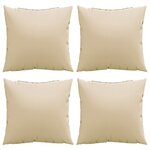 vidaXL Coussins décoratifs 4 Pièces beige 60x60 cm tissu