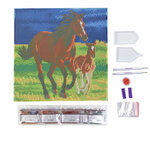 CRYSTAL ART Kit tableau broderie diamant 30x30cm Premiers Galops