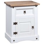 vidaXL Table de chevet Gamme Corona pin mexicain Blanc 53x39x67 cm