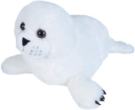Peluche Bébé Phoque Commun De 30 Cm Blanc