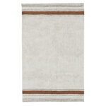 Tapis lavable beige avec rayures café 90 x 130 cm
