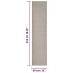 vidaXL Tapis Sisal naturel 80x350 cm Sableux
