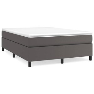 vidaXL Sommier à ressorts de lit Gris 140x200 cm Similicuir