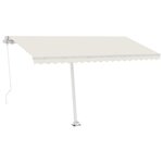 vidaXL Auvent manuel rétractable sur pied 400x350 cm Crème