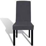 vidaXL Housse de chaise droite extensible 6 Pièces anthracite