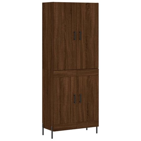 vidaXL Buffet haut Chêne marron 69 5x34x180 cm Bois d'ingénierie