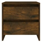 vidaXL Tables de chevet 2 Pièces Chêne fumé 45x34 5x44 5 cm Aggloméré