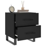vidaXL Table de chevet noir 40x35x47 5 cm bois d’ingénierie