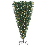 vidaXL Arbre de Noël artificiel renversé pré-éclairé et boules 210 cm