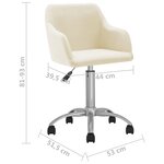 vidaXL Chaises pivotantes à manger lot de 2 Crème Tissu