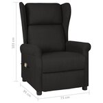 vidaXL Fauteuil de massage Noir Tissu