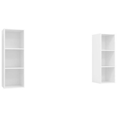 vidaXL Meubles TV muraux 2 Pièces Blanc Aggloméré