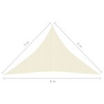 vidaXL Voile d'ombrage 160 g/m² Crème 5x5x6 m PEHD