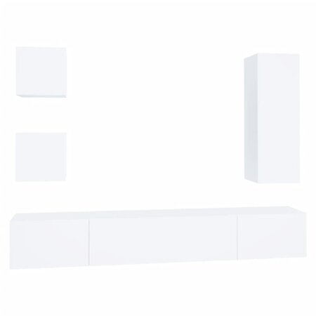 vidaXL Ensemble de meubles TV 5 Pièces Blanc Bois d'ingénierie