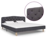 vidaXL Cadre de lit Gris foncé Tissu 140 x 200 cm